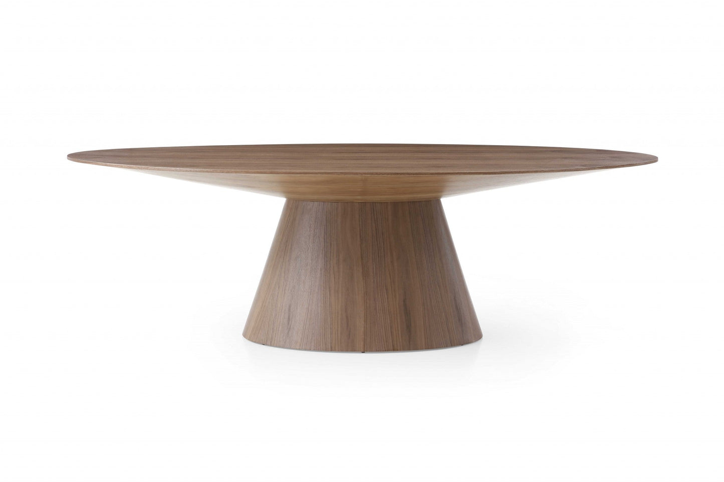 HomeRoots 95 x 43 x 30 Walnut Veneer Oval Dining Table