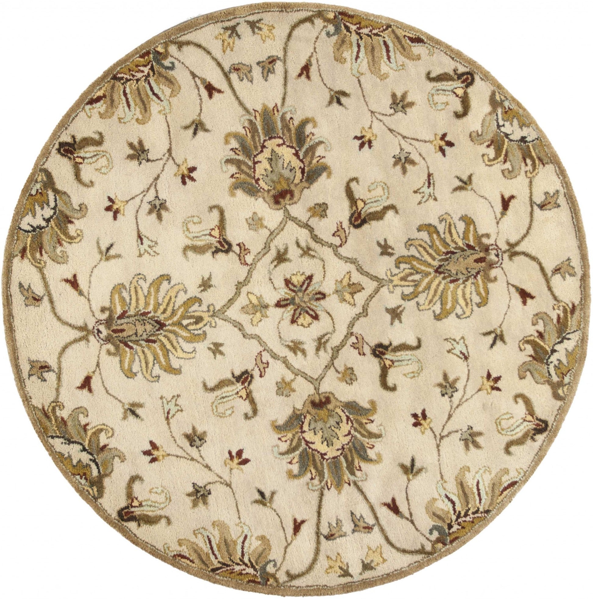 HomeRoots 96" x 126" Champagne Wool Rug
