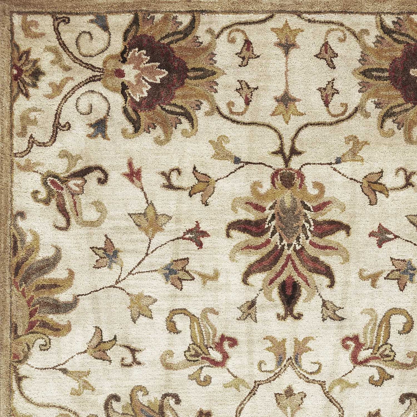 HomeRoots 96" x 126" Champagne Wool Rug