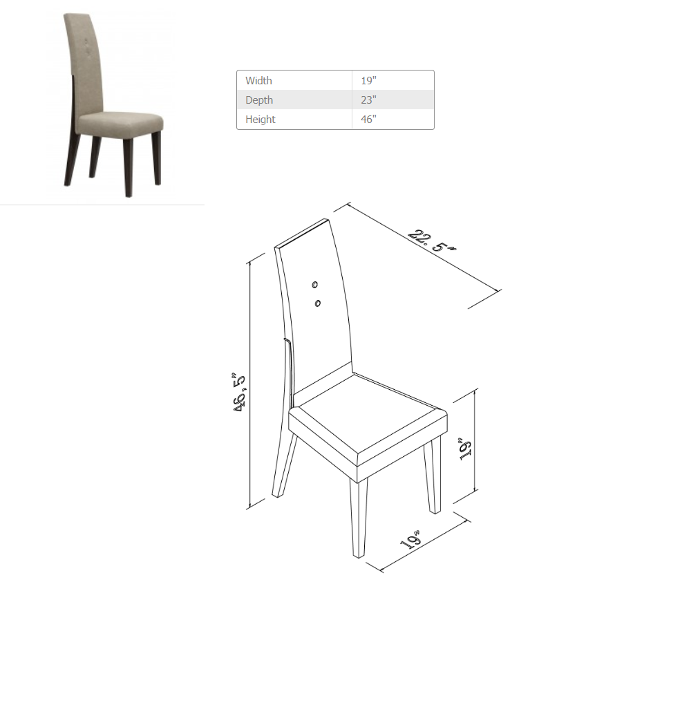 HomeRoots 98.5" x 43.5" x 30" Wenge Dining Table And 6Pcs Chair Set