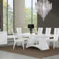 HomeRoots 98.5" x 43.5" x 30" White Dining Table And 6" Chair Set