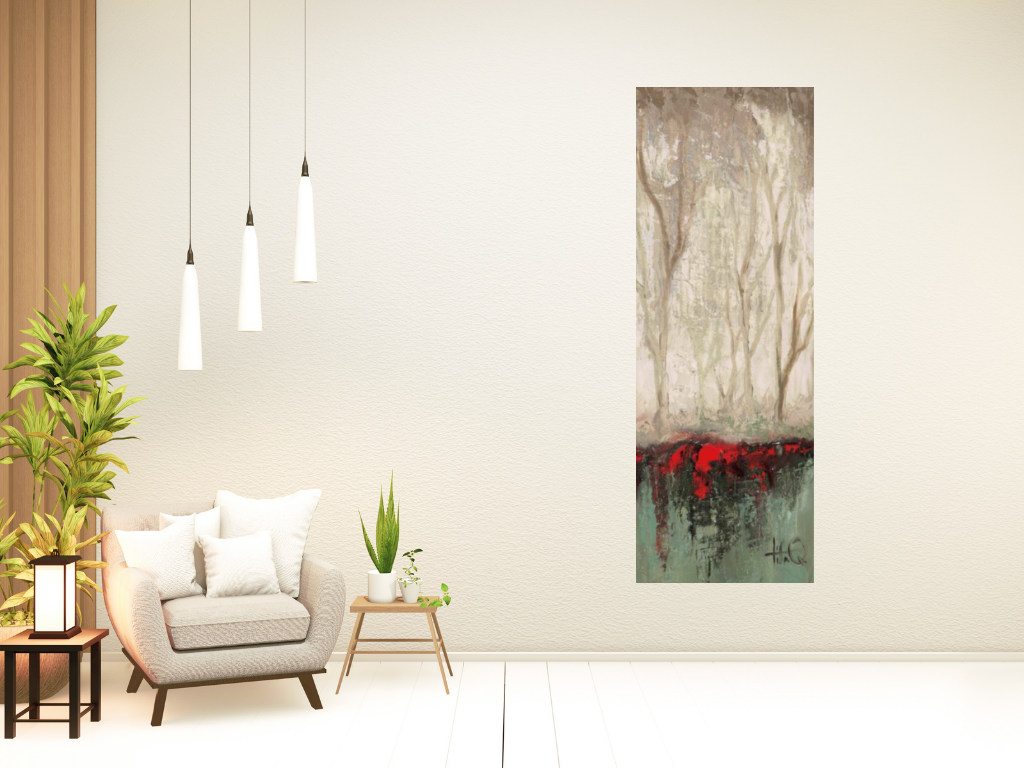 HomeRoots Abstract Roots in the Forest Watercolor 4 Giclee Wrap Canvas Wall Art