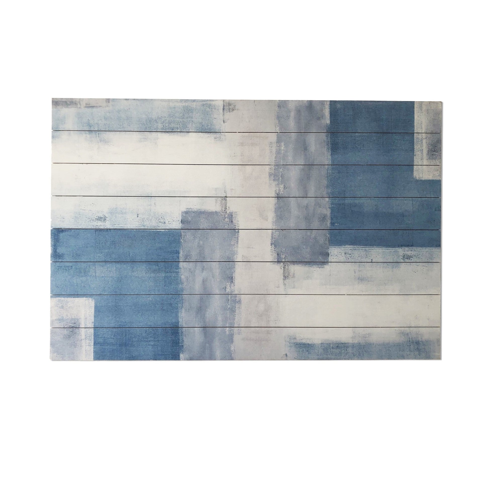 HomeRoots Abstract Soft Blue Pattern Wood Plank Wall Art