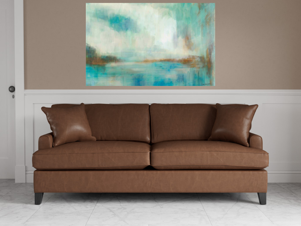 HomeRoots Abstract Watercolor Waterview 2 Giclee Wrap Canvas Wall Art