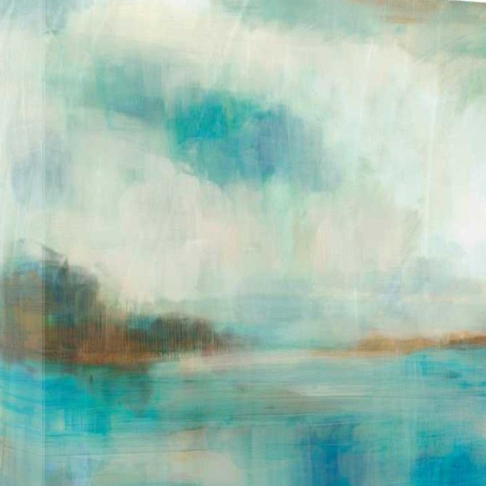HomeRoots Abstract Watercolor Waterview 2 Giclee Wrap Canvas Wall Art