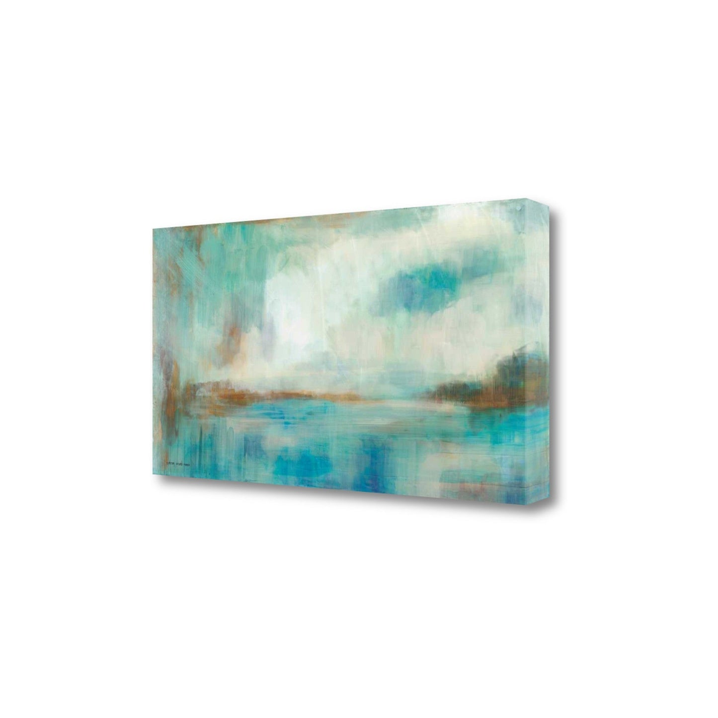 HomeRoots Abstract Watercolor Waterview 3 Giclee Wrap Canvas Wall Art