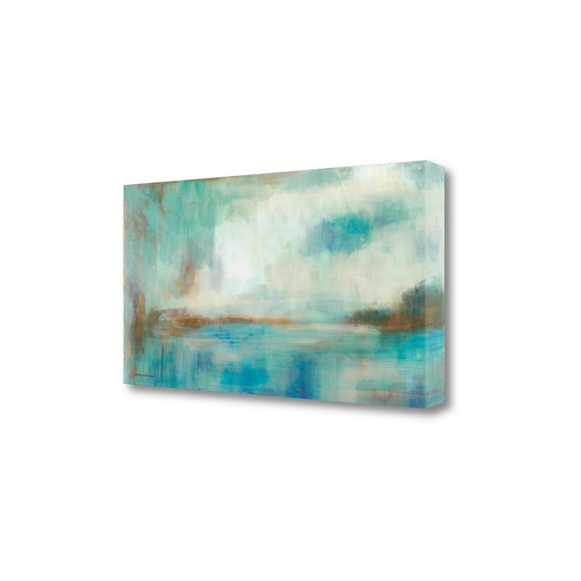 HomeRoots Abstract Watercolor Waterview 3 Giclee Wrap Canvas Wall Art
