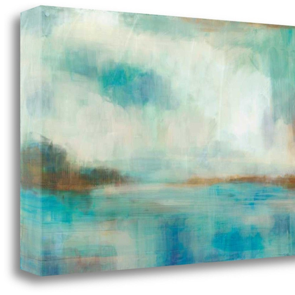 HomeRoots Abstract Watercolor Waterview 3 Giclee Wrap Canvas Wall Art