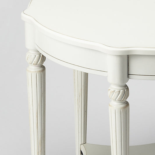 HomeRoots Accent Table With Cottage White Finish