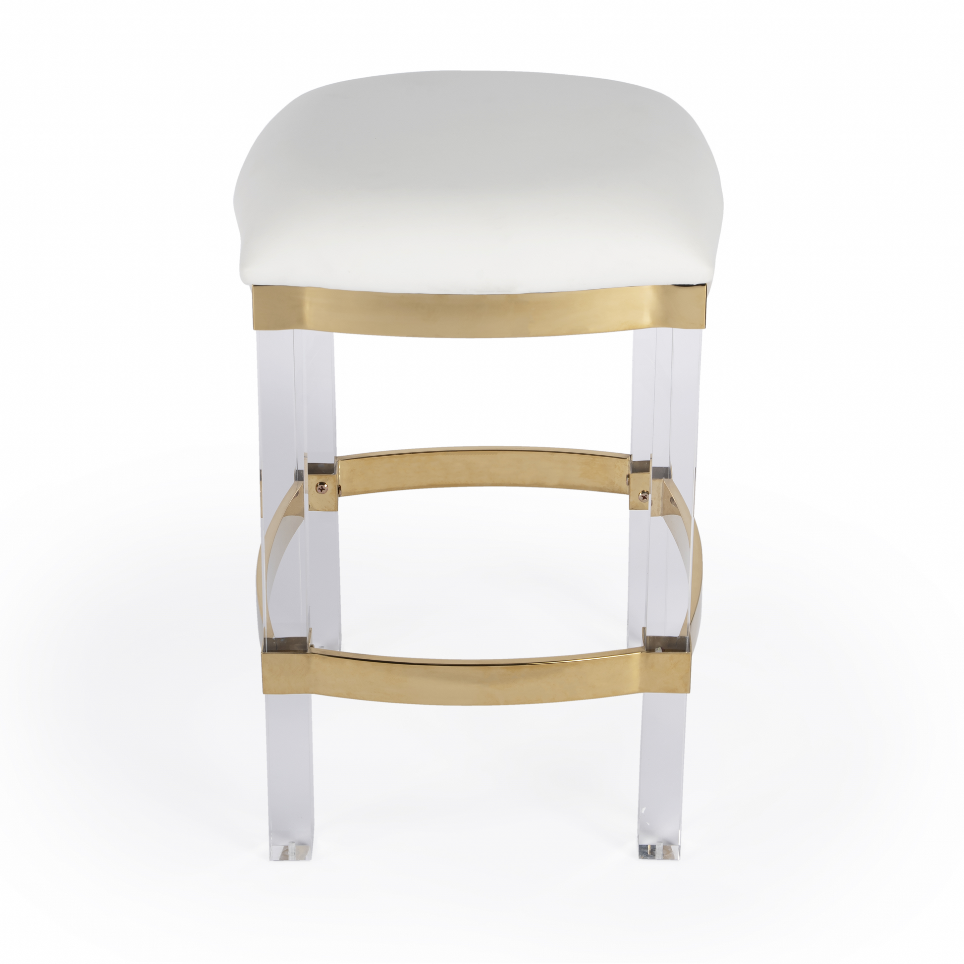 HomeRoots Acrylic And Polished Gold Counter Stool