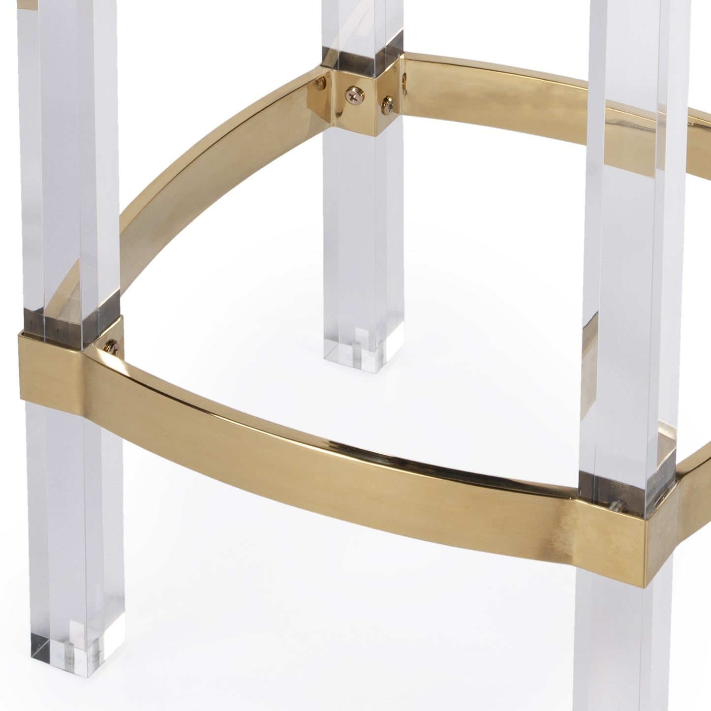 HomeRoots Acrylic And Polished Gold Counter Stool
