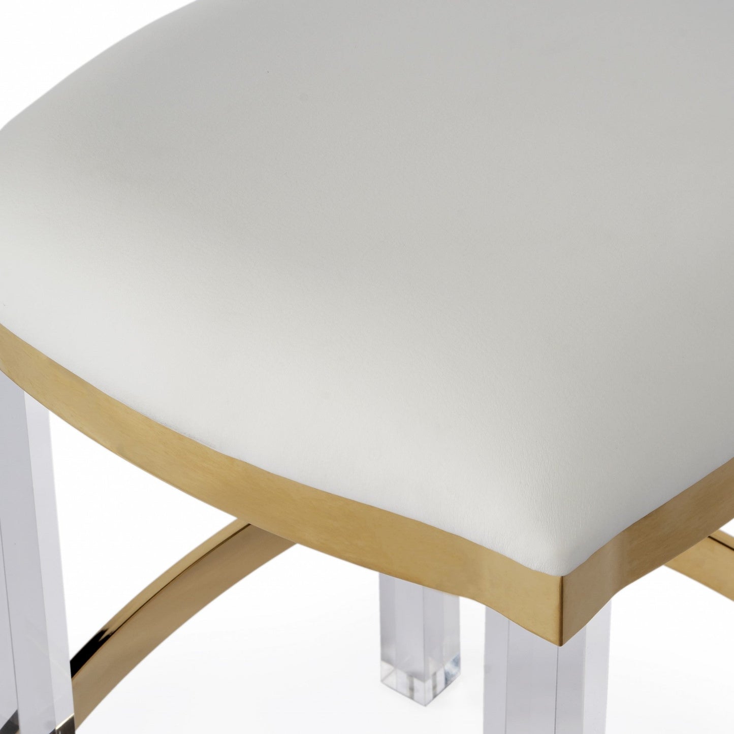 HomeRoots Acrylic And Polished Gold Counter Stool