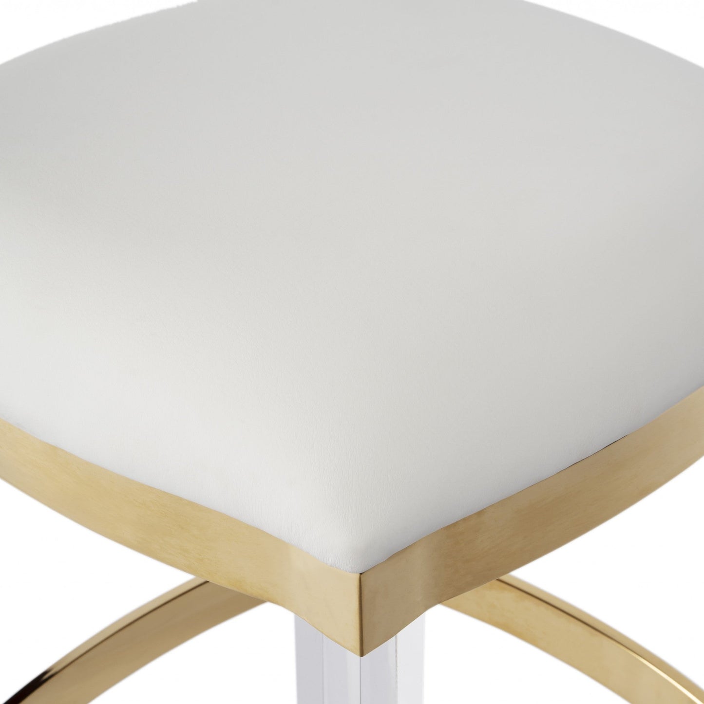 HomeRoots Acrylic And Polished Gold Counter Stool