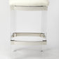 HomeRoots Acrylic And White Leather Counter Stool