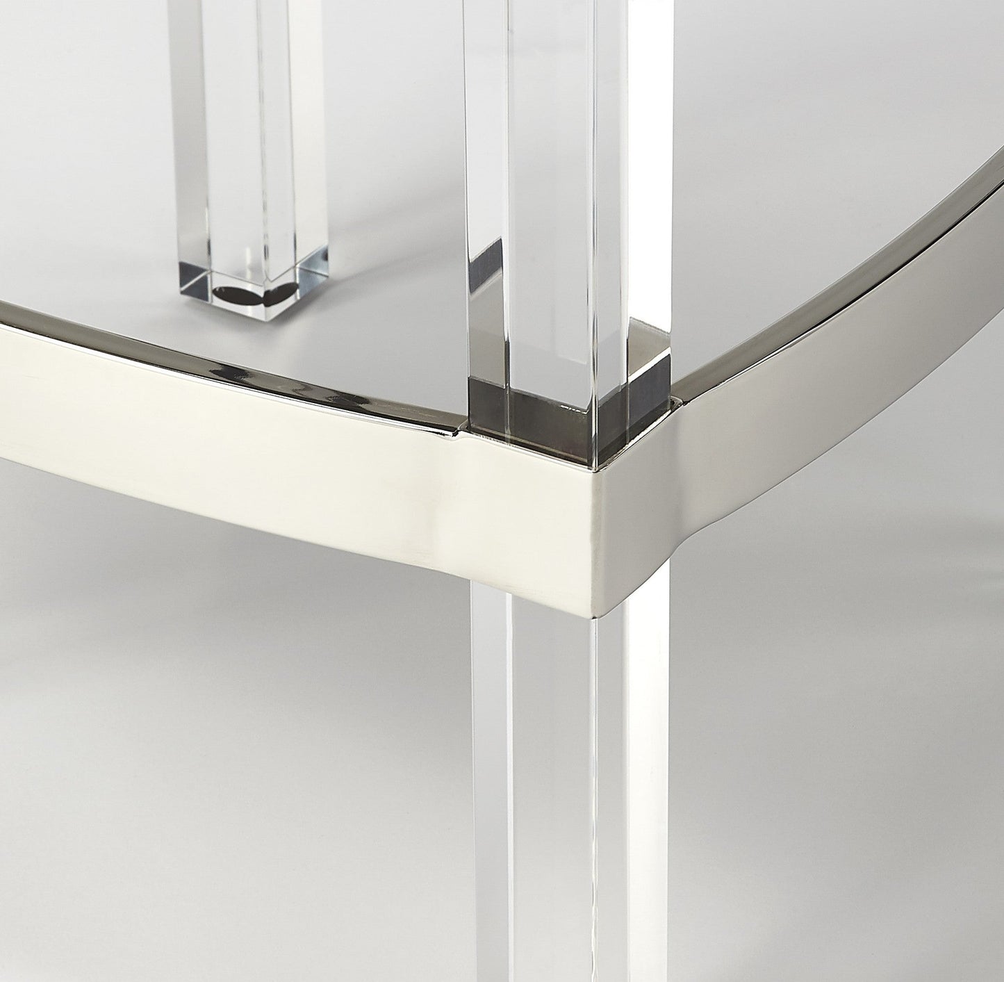 HomeRoots Acrylic And White Leather Counter Stool