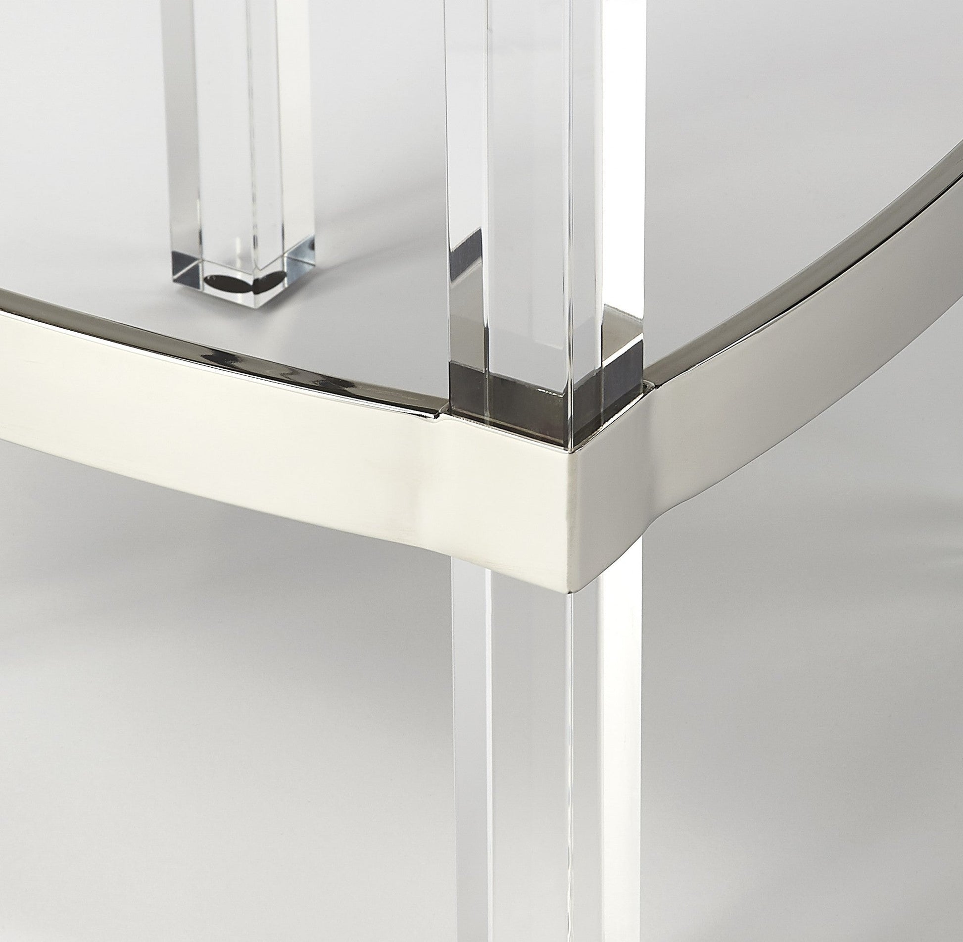 HomeRoots Acrylic And White Leather Counter Stool