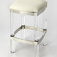 HomeRoots Acrylic And White Leather Counter Stool