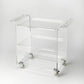 HomeRoots Acrylic Rolling Server Bar Cart With Clear Finish