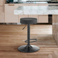 HomeRoots Adjustable Classic Grey Faux Leather Backless Bar Stool