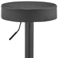 HomeRoots Adjustable Classic Grey Faux Leather Backless Bar Stool