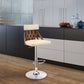 HomeRoots Adjustable Cream Faux Leather and Walnut Lattice Bar Stool