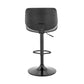 HomeRoots Adjustable Gray Faux Leather Black Steel and Wood Bar Stool