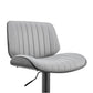 HomeRoots Adjustable Gray Faux Leather Black Steel and Wood Bar Stool
