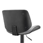 HomeRoots Adjustable Gray Faux Leather Black Steel and Wood Bar Stool
