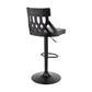 HomeRoots Adjustable Gray Faux Leather and Black Lattice Bar Stool