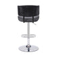 HomeRoots Adjustable Gray Tufted Faux Leather Black and Chrome Swivel Barstool