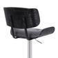 HomeRoots Adjustable Gray Tufted Faux Leather Black and Chrome Swivel Barstool
