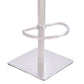HomeRoots Adjustable Grey Fabric Walnut and Stainless Swivel Bar Stool