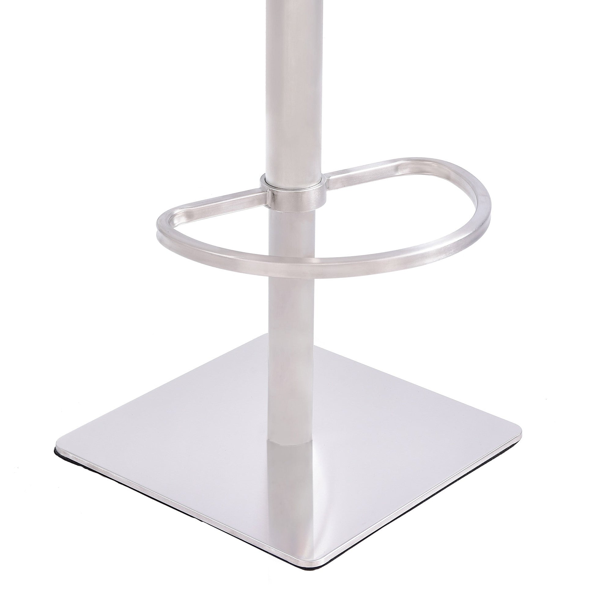 HomeRoots Adjustable Grey Fabric Walnut and Stainless Swivel Bar Stool