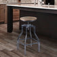 HomeRoots Adjustable Industrial Pine Wood Swivel Bar Stool