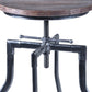 HomeRoots Adjustable Industrial Pine Wood Swivel Bar Stool