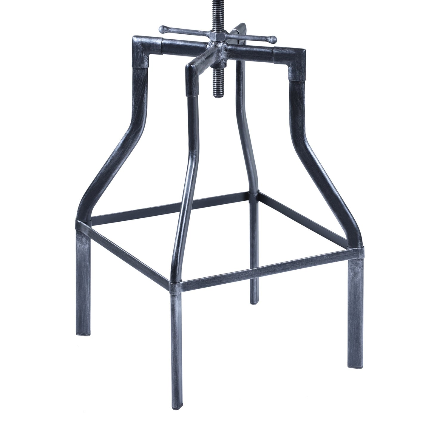 HomeRoots Adjustable Industrial Pine Wood Swivel Bar Stool