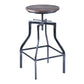 HomeRoots Adjustable Industrial Pine Wood Swivel Bar Stool