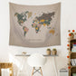 HomeRoots Adventure Awaits World Map Wall Hanging Tapestry