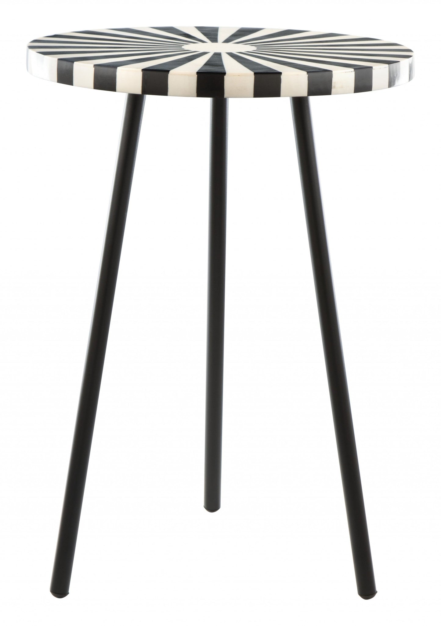 HomeRoots Alice Black and White Bold Side Table