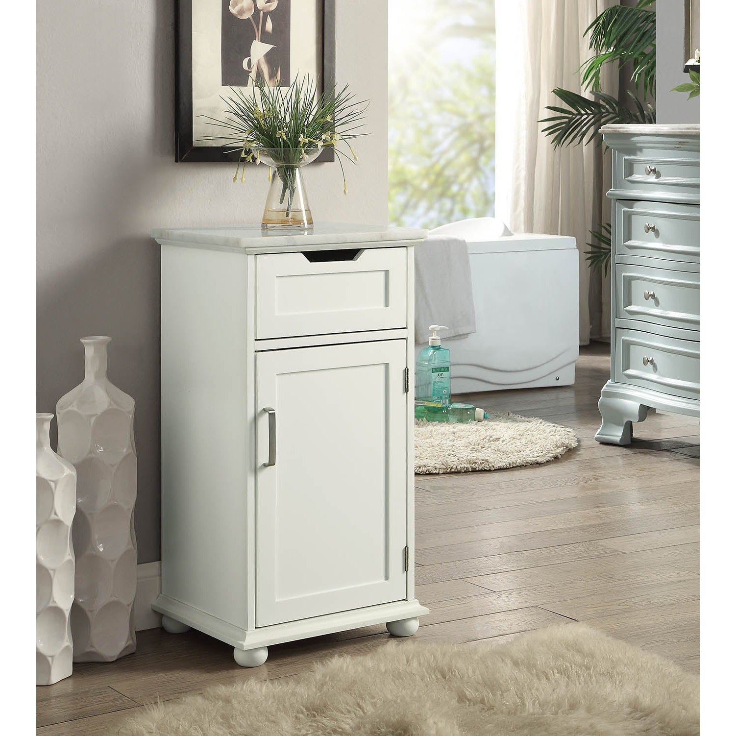 HomeRoots Alluring Cabinet In White Finish