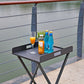 HomeRoots Aluminum Indoor Outdoor Tray Table in Gray Finish