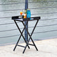 HomeRoots Aluminum Indoor Outdoor Tray Table in Gray Finish