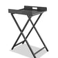 HomeRoots Aluminum Indoor Outdoor Tray Table in Gray Finish