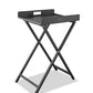HomeRoots Aluminum Indoor Outdoor Tray Table in Gray Finish