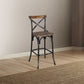 HomeRoots Antique Black Reclaimed Wooden Bar Chair