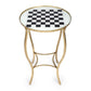 HomeRoots Antique Black and White Game Table With Gold Frame Finish