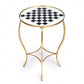 HomeRoots Antique Black and White Game Table With Gold Frame Finish