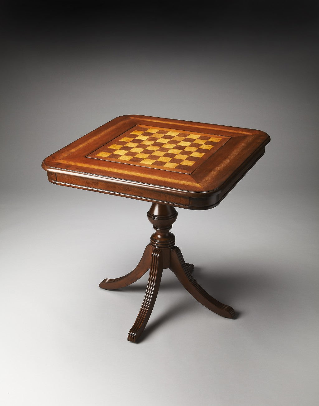 HomeRoots Antique Game Table in Cherry Brown Finish