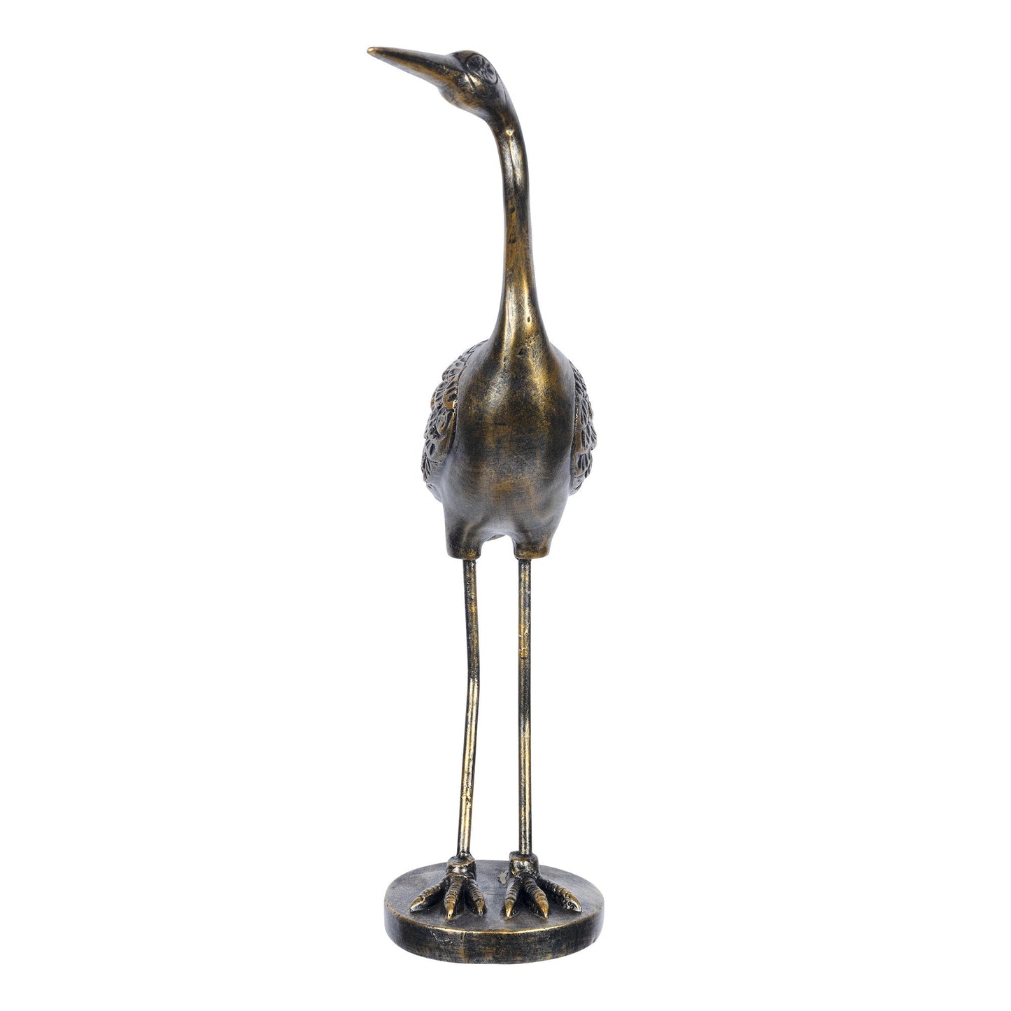 HomeRoots Antique Gold Heron Statue