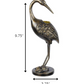 HomeRoots Antique Gold Heron Turning Statue
